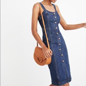 Madewell petite denim button-front tank dress